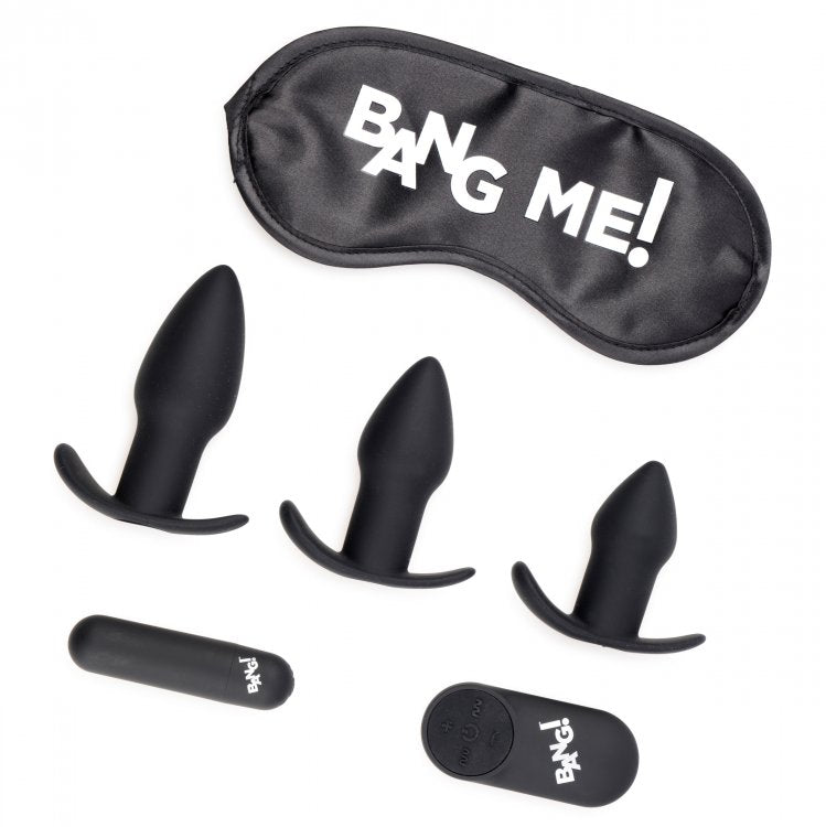 3pc Anal Toy Kit:  Butt Plug Bullet, Bullet, Blindfold  | Anal Toys Intimates Adult Boutique