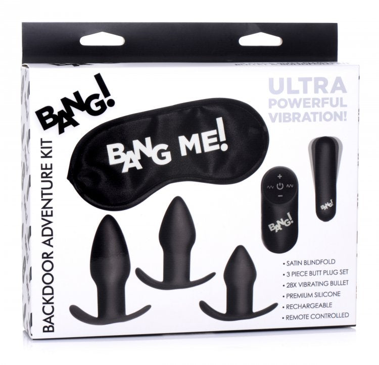 3pc Anal Toy Kit:  Butt Plug Bullet, Bullet, Blindfold  | Anal Toys Intimates Adult Boutique