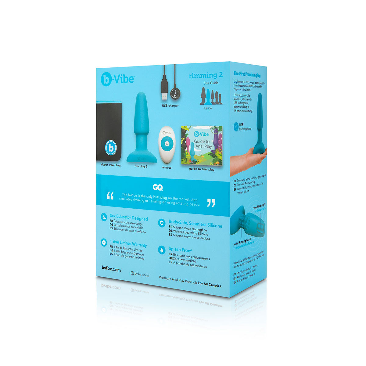 B-Vibe Rimming Butt Plug 2 - Teal | Anal Toys Intimates Adult Boutique