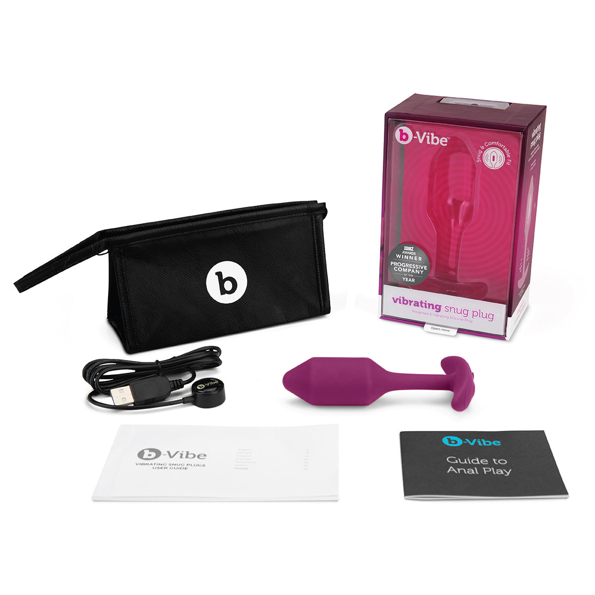 B-Vibe Vibrating Snug Plug 2 (M) - Rose Intimates Adult Boutique