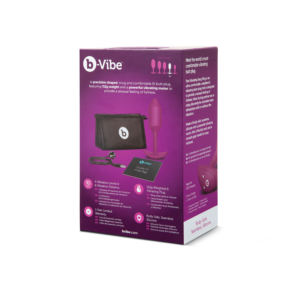 B-Vibe Vibrating Snug Plug 2 (M) - Rose Intimates Adult Boutique