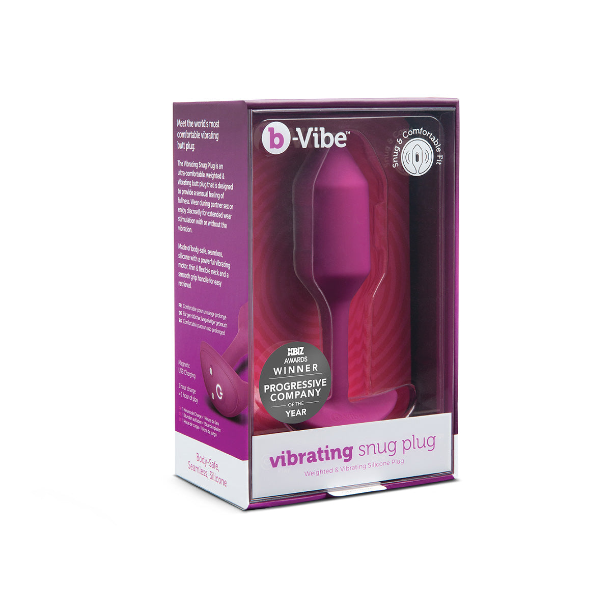 B-Vibe Vibrating Snug Plug 2 (M) - Rose Intimates Adult Boutique