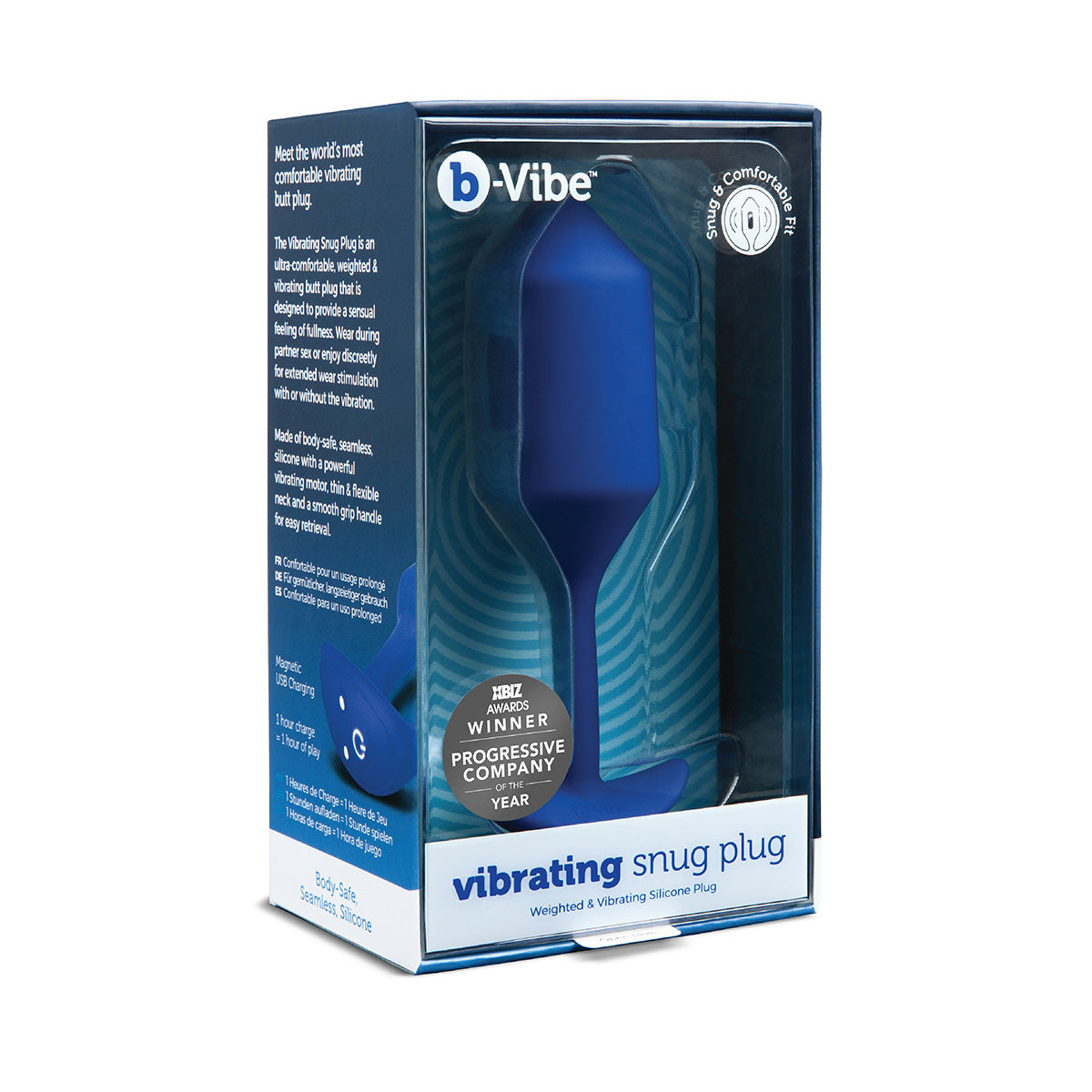 B-Vibe Vibrating Snug Plug 4 (XL) - Navy | Anal Toys Intimates Adult Boutique
