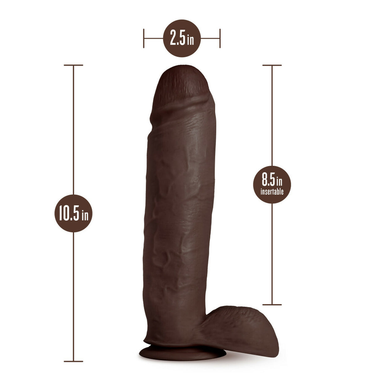 Au Naturel 10in Chocolate Dildo With Suction Cup  Intimates Adult Boutique