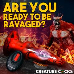 Silicone Dildo Creature Cocks Hell Wolf Thrusting & Vibrating Intimates Adult Boutique