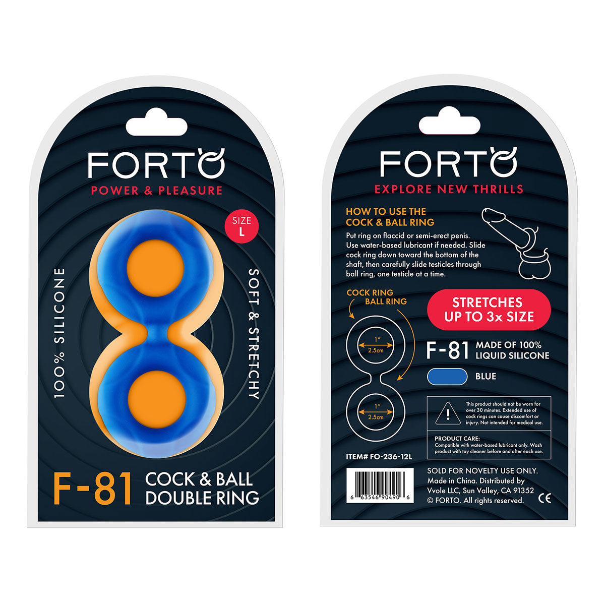 FORTO F-81 51mm Double Ring - Blue Intimates Adult Boutique