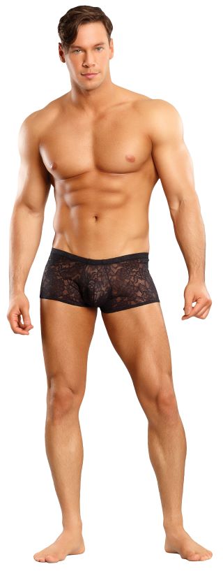 Mini Short Stretch Lace Black Large Intimates Adult Boutique