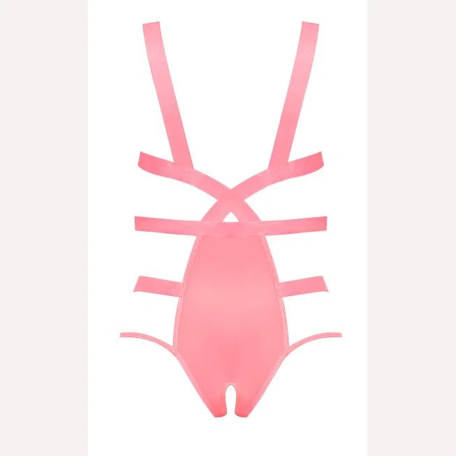 Forever Mesh Cupless Strap Teddy Coral 2xl Intimates Adult Boutique
