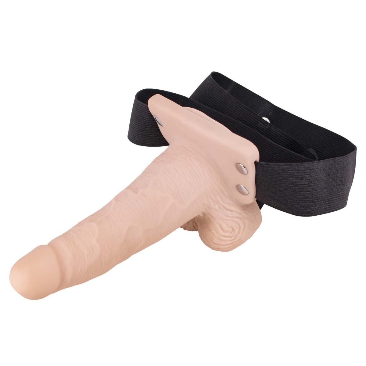 6" Vibrating Hollow Strap On in White - Sextoys for Men Intimates Adult Boutique