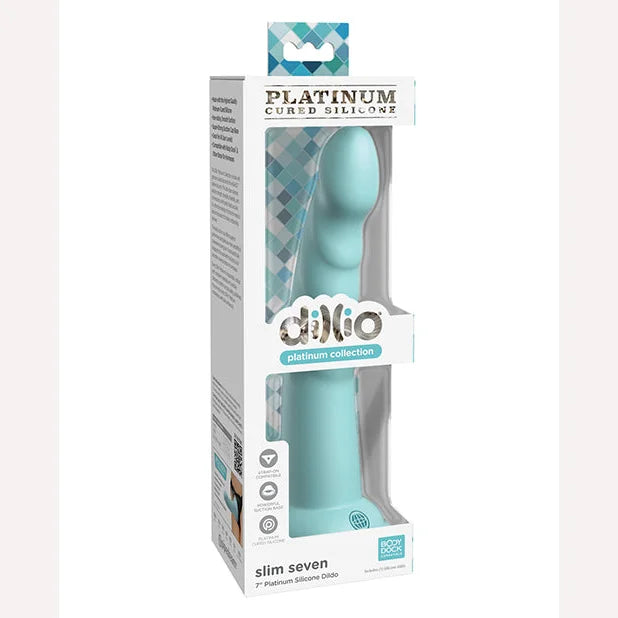 Dillio Platinum 7in Slim Seven Teal Intimates Adult Boutique