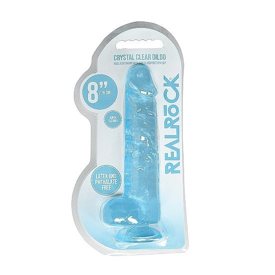 Realrock 8in Realistic Dildo with Balls - Blue | Dildos Intimates Adult Boutique