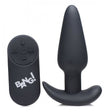 21x Vibrating Silicone Butt Plug w/ Remote - Black | Anal Toys Intimates Adult Boutique