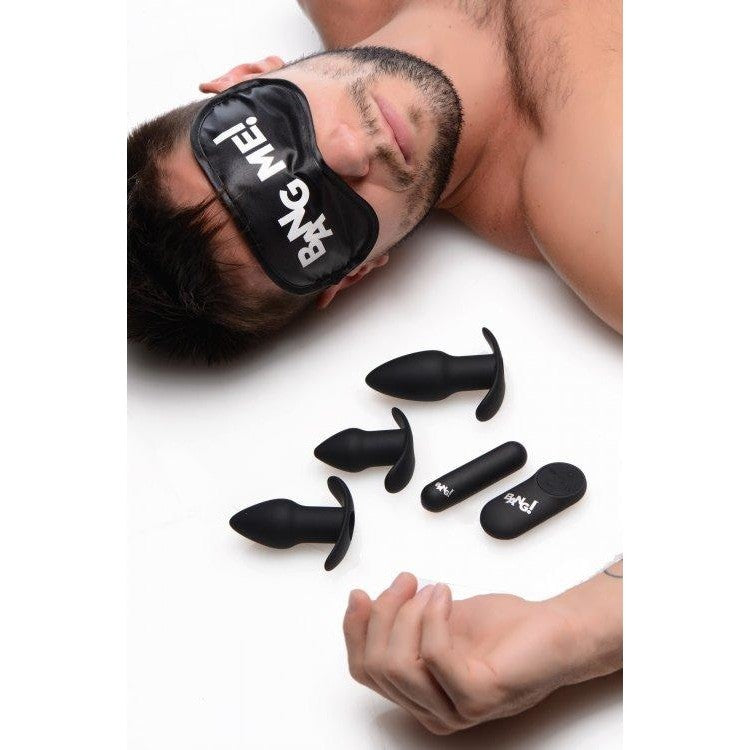 3pc Anal Toy Kit:  Butt Plug Bullet, Bullet, Blindfold  | Anal Toys Intimates Adult Boutique