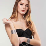Bijoux Indiscrets Desir Metallique Mesh Handcuffs - Silver Intimates Adult Boutique