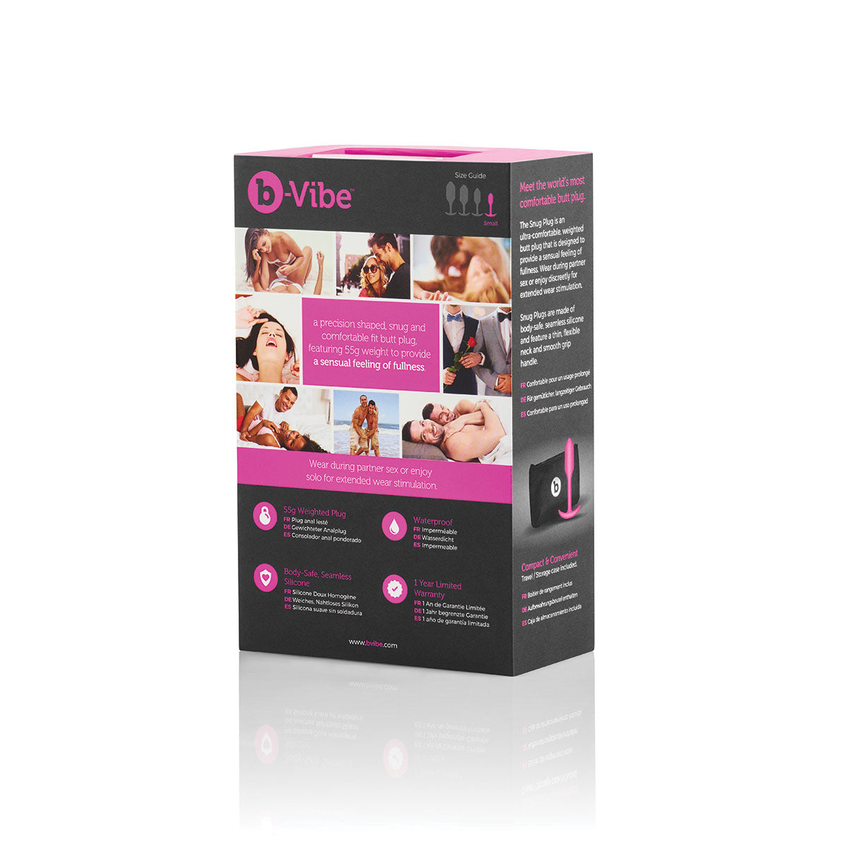 Small Fuchsia B-Vibe Snug Plug 1 in Anal Toys Category Intimates Adult Boutique