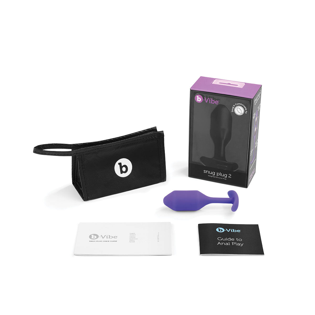 Medium Purple B-Vibe Snug Plug 2: Anal Toys for All Preferences Intimates Adult Boutique