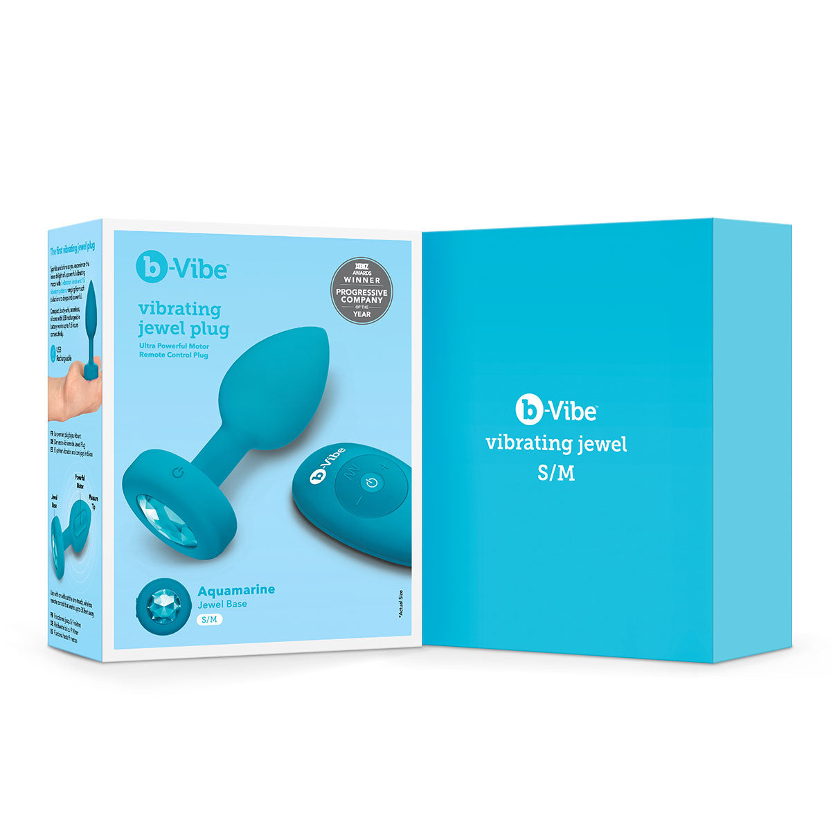 Anal Toys: B-Vibe Vibrating Jewel Plug Small-Medium - Aqua Intimates Adult Boutique