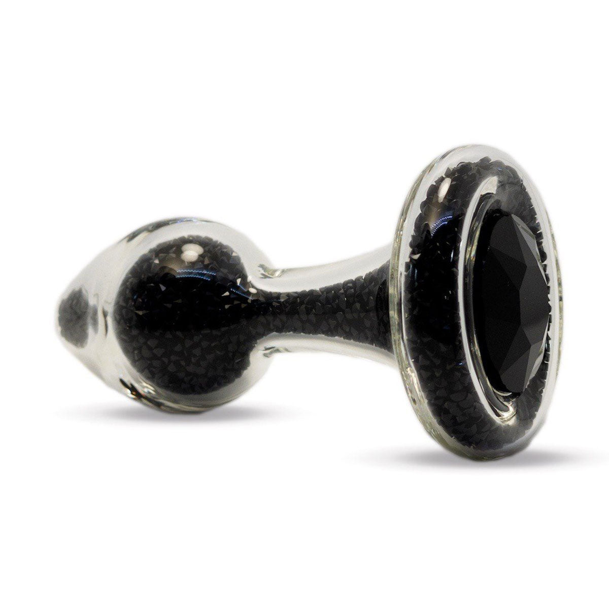 Crystal Delights Glass Sparkle Plug - Black | Anal Toys  Intimates Adult Boutique