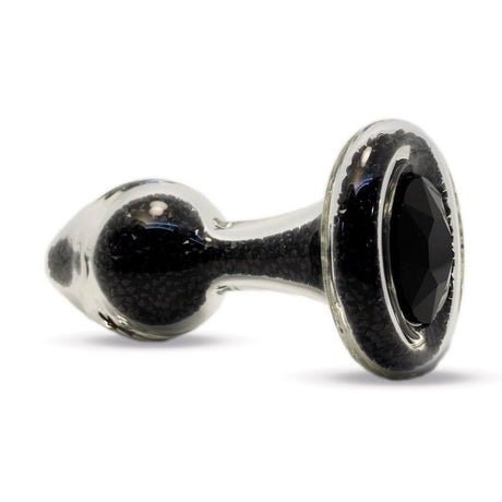 Crystal Delights Glass Sparkle Plug - Black | Anal Toys  Intimates Adult Boutique