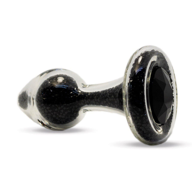 Crystal Delights Glass Sparkle Plug - Black | Anal Toys  Intimates Adult Boutique