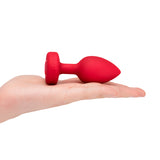 B-Vibe Vibrating Heart Plug Medium/Large - Scarlet Ruby Intimates Adult Boutique