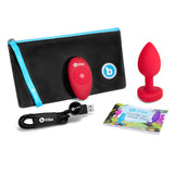 B-Vibe Vibrating Heart Plug Medium/Large - Scarlet Ruby Intimates Adult Boutique