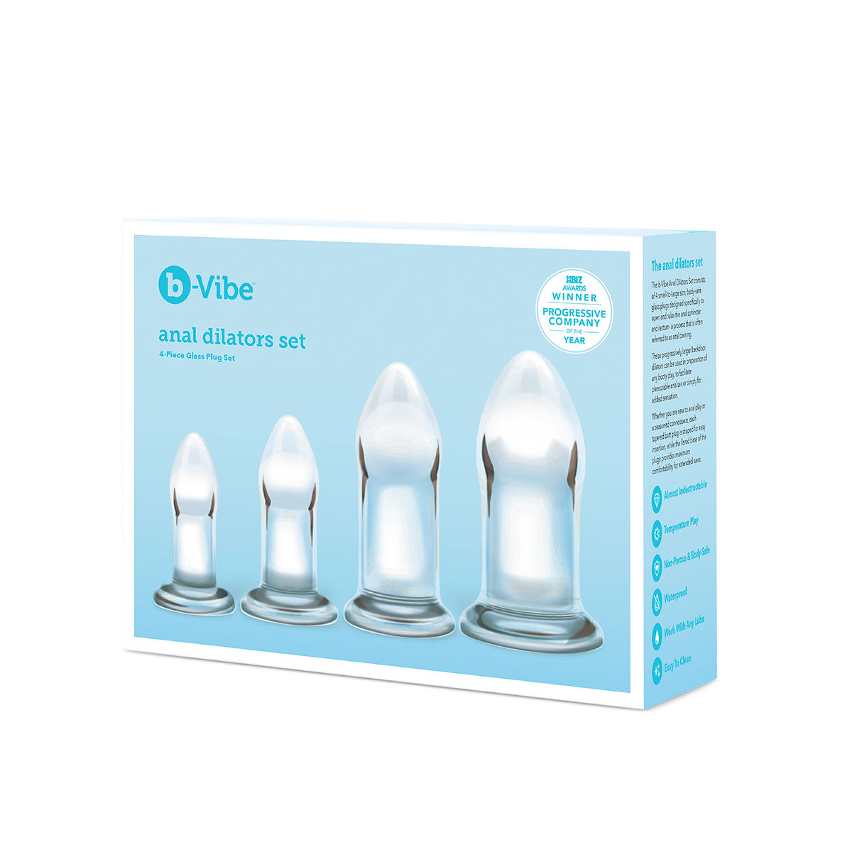 B-Vibe Glass Anal Dilators Set Intimates Adult Boutique