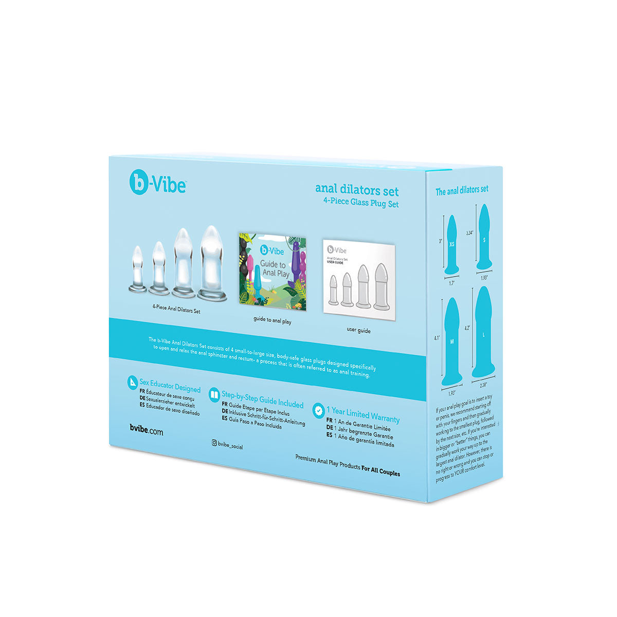 B-Vibe Glass Anal Dilators Set Intimates Adult Boutique