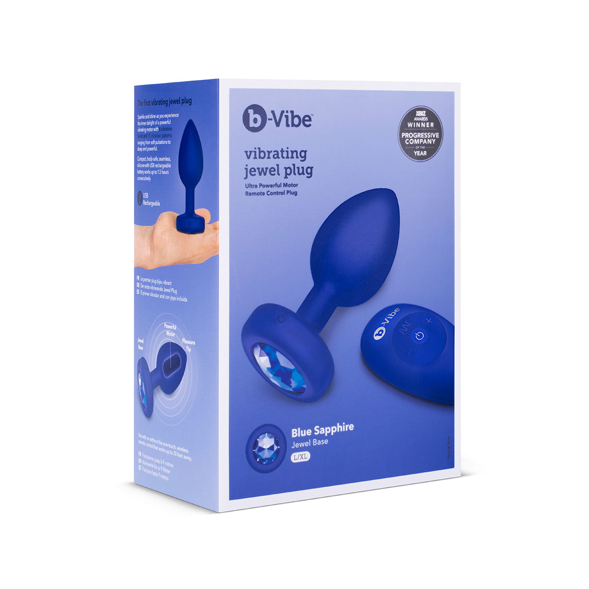 Blue Sapphire B-Vibe Vibrating Jewel Plug in L-XL Size | Anal Toys  Intimates Adult Boutique