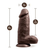 Au Naturel Chub 10in Dildo With Suction Cup Chocolate  Intimates Adult Boutique