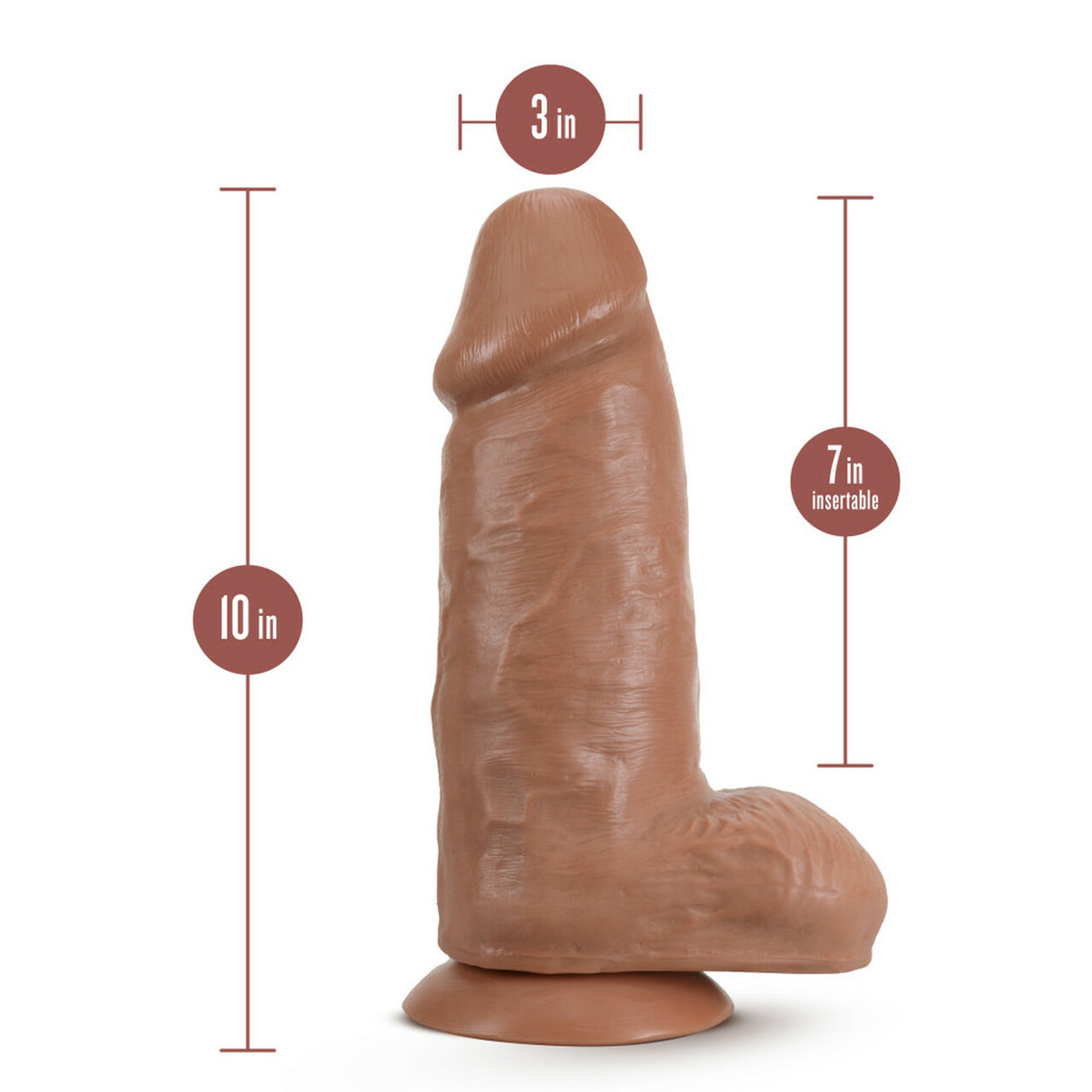 Au Naturel Chub 10in Mocha Dildo With Suction Cup  Intimates Adult Boutique