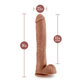Au Naturel Daddy 14in Mocha Dildo With Suction Cup  Intimates Adult Boutique