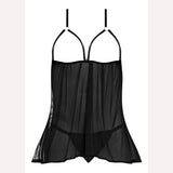 Sassy Cupless Babydoll & Panty Set Black S/m Intimates Adult Boutique