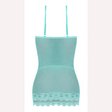Seabreeze Lace Up Chemise & G Set Turquoise S/m Intimates Adult Boutique