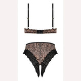 Purrfect Half Cup Teddy W/ Split Crotch Leopard S/m Intimates Adult Boutique