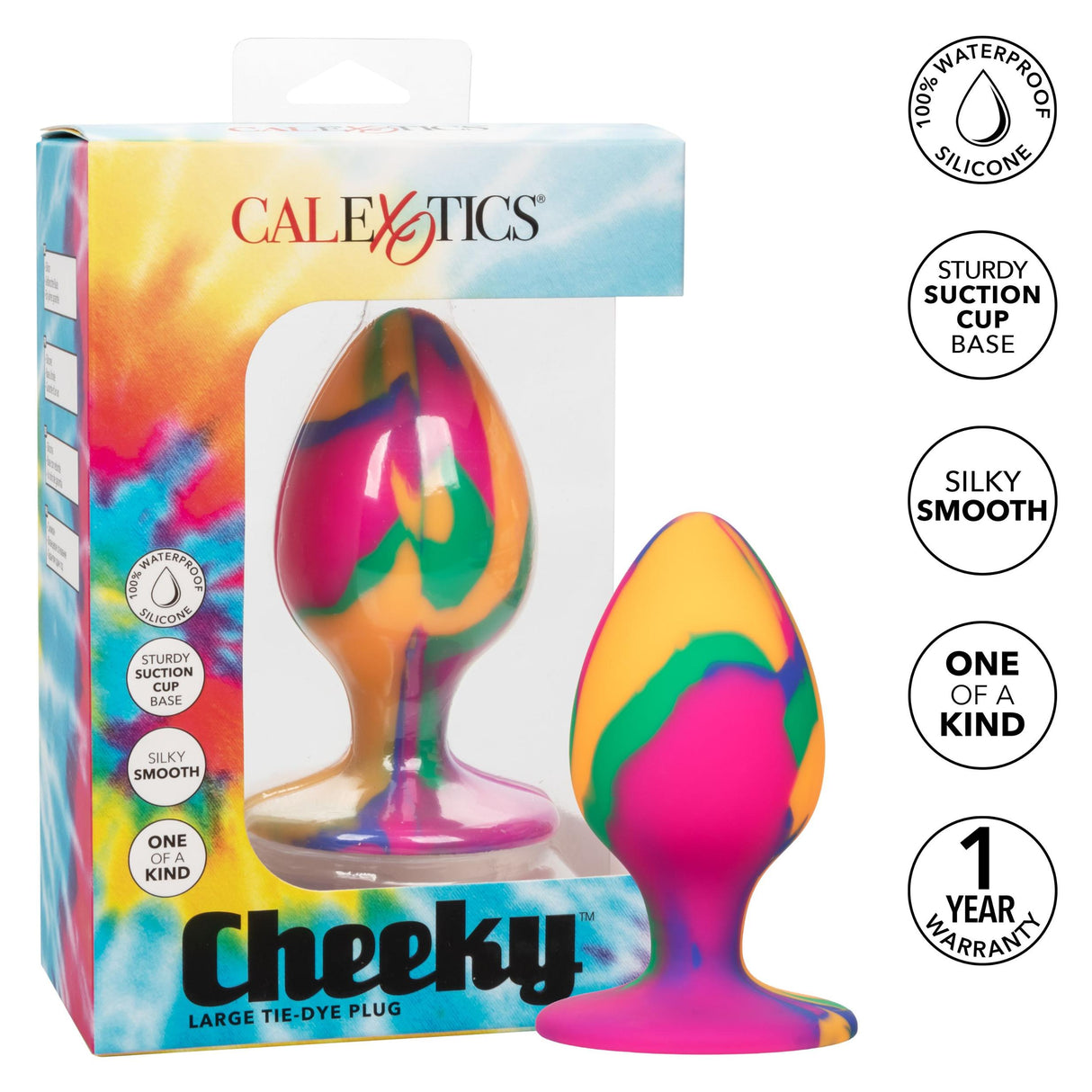 Cheeky Large Tie Dye Butt Plug  Intimates Adult Boutique