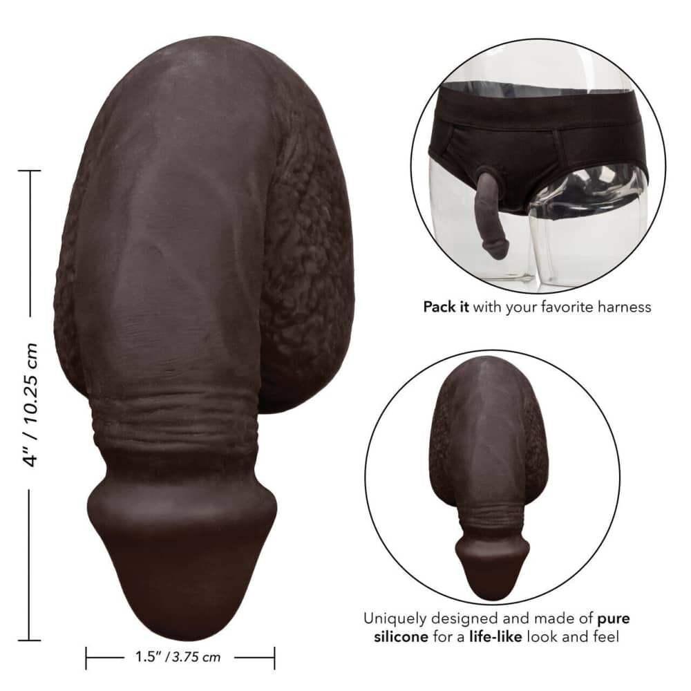 Packer Gear Black Packing Penis 4in Silicone Intimates Adult Boutique
