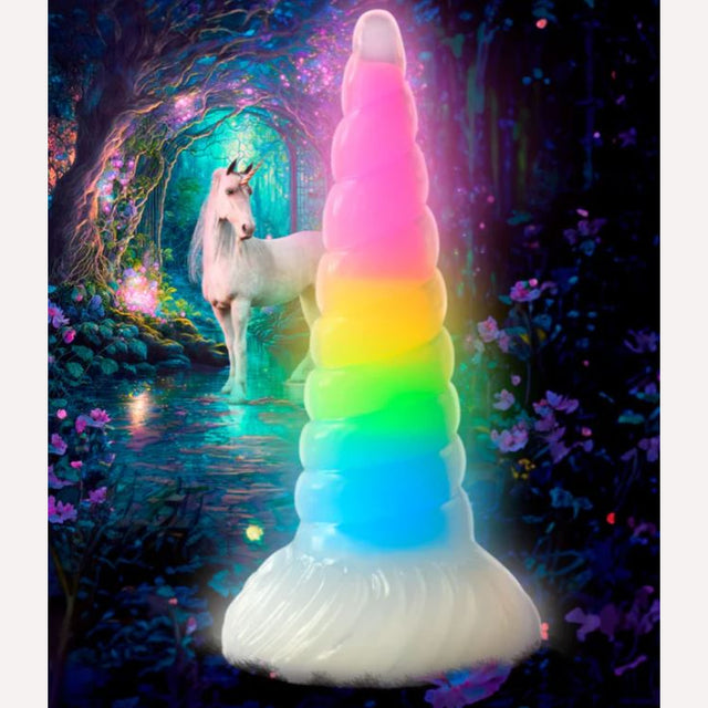 Creature Cocks Uni-glow Glow in the Dark Rainbow Dildo Intimates Adult Boutique