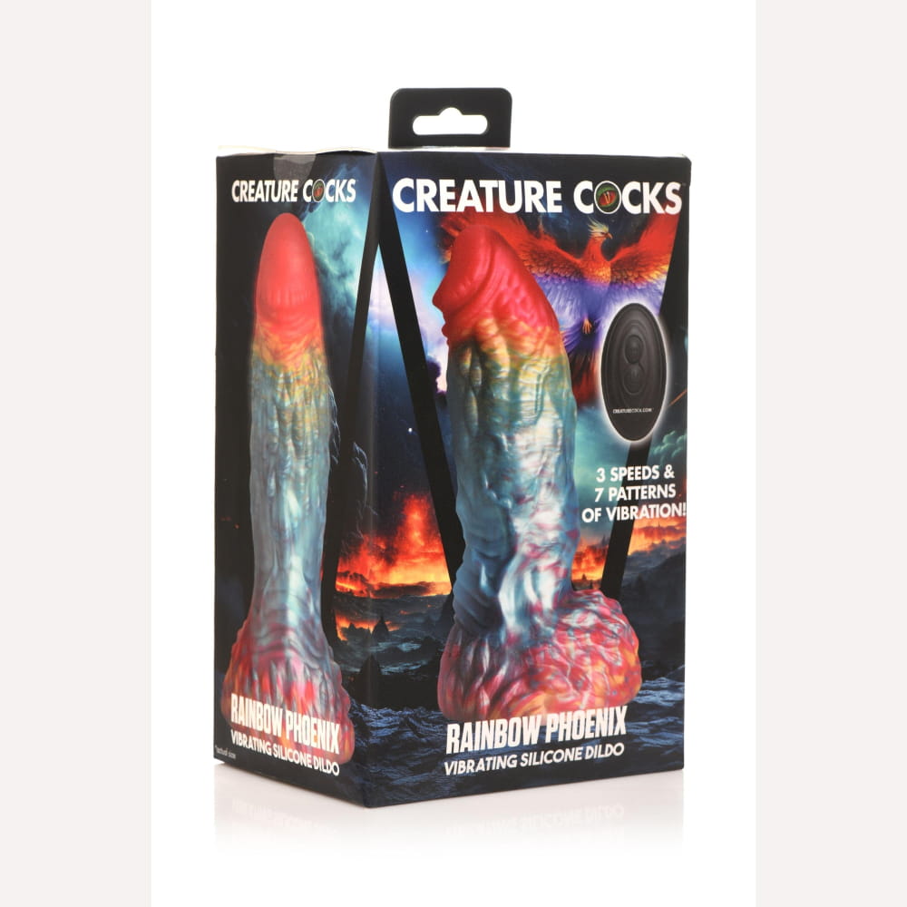 Creature Cocks Rainbow Phoenix Vibrating Silicone Dildo  Intimates Adult Boutique