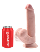 King Cock Plus 8 In Triple Density Cock W- Swinging Balls Light Intimates Adult Boutique