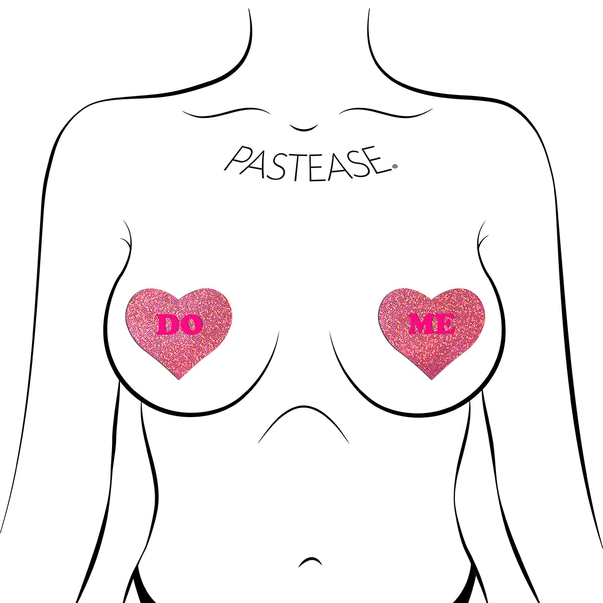 Pastease Do Me Hearts Pink Glitter Intimates Adult Boutique