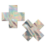 Pastease Silver Hologram Crosses Intimates Adult Boutique