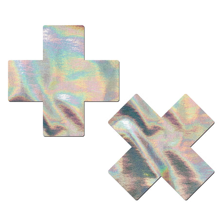 Pastease Silver Hologram Crosses Intimates Adult Boutique