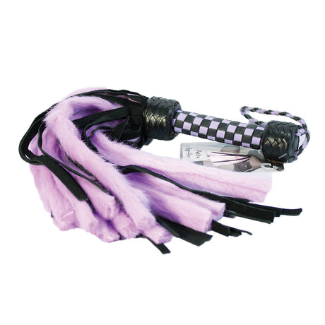 Suede and Fluff MINI Flogger - 18" - Purple-Black Intimates Adult Boutique