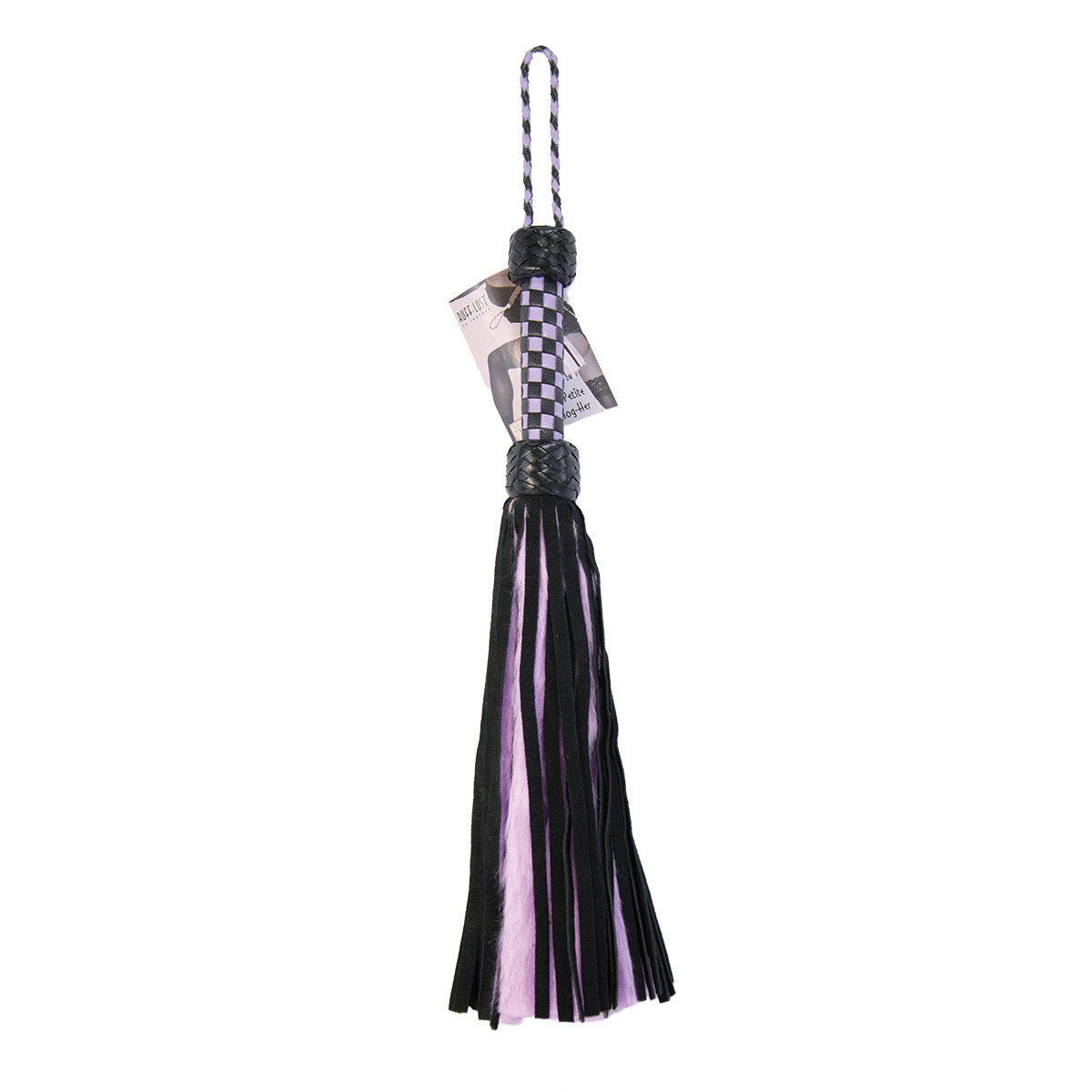 Suede and Fluff MINI Flogger - 18" - Purple-Black Intimates Adult Boutique