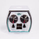 Bijoux de Nip Round Black Sequin Pasties w- Bells Intimates Adult Boutique
