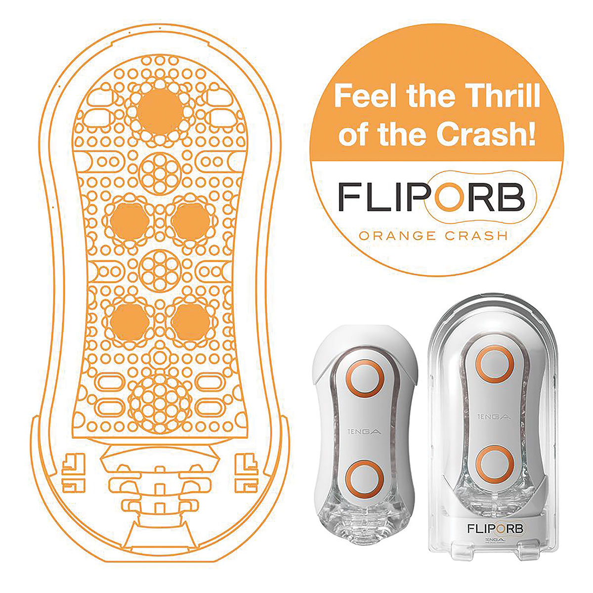 Tenga Flip Orb Orange Crash Intimates Adult Boutique
