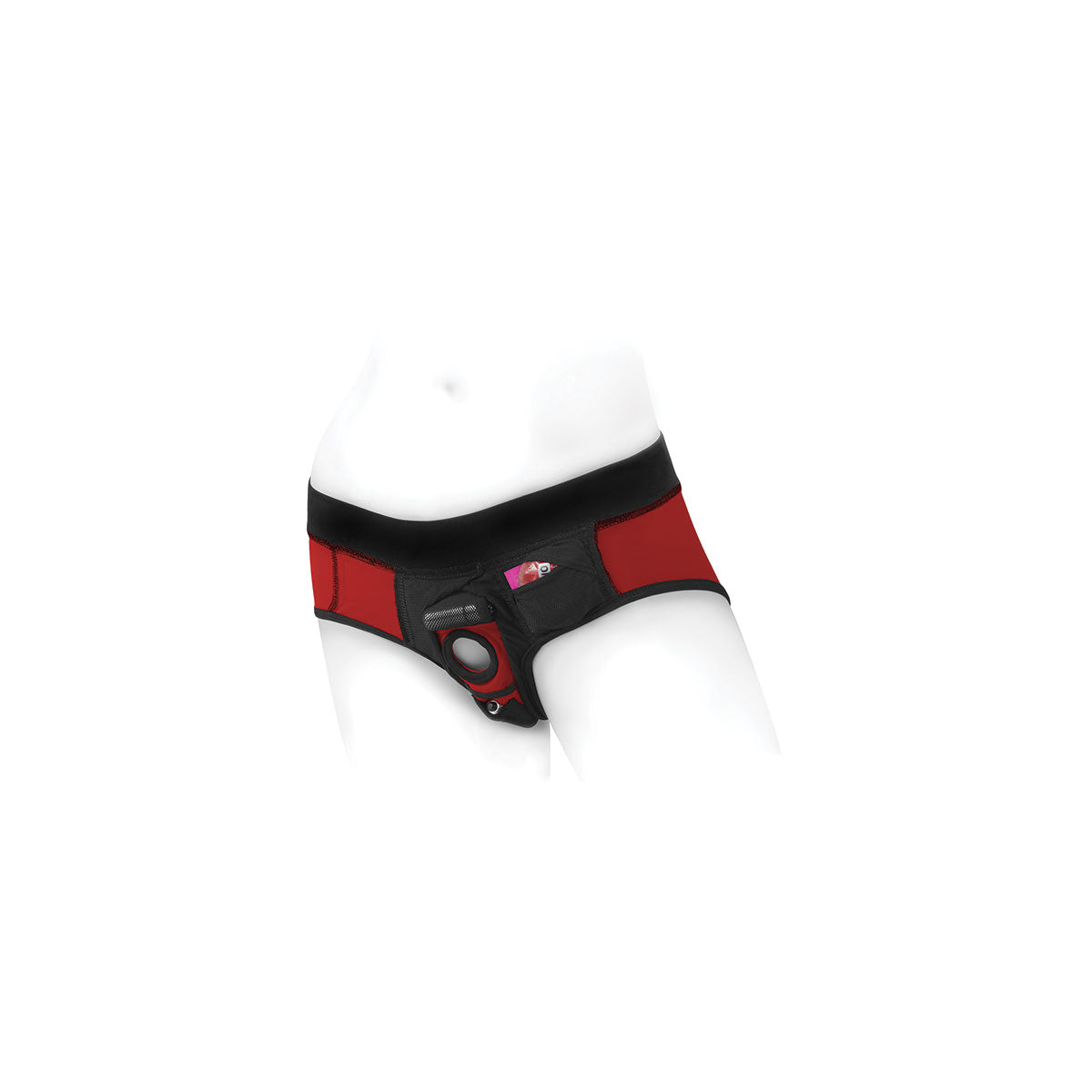 SpareParts Tomboi Harness Red-Black Nylon - 4X Intimates Adult Boutique