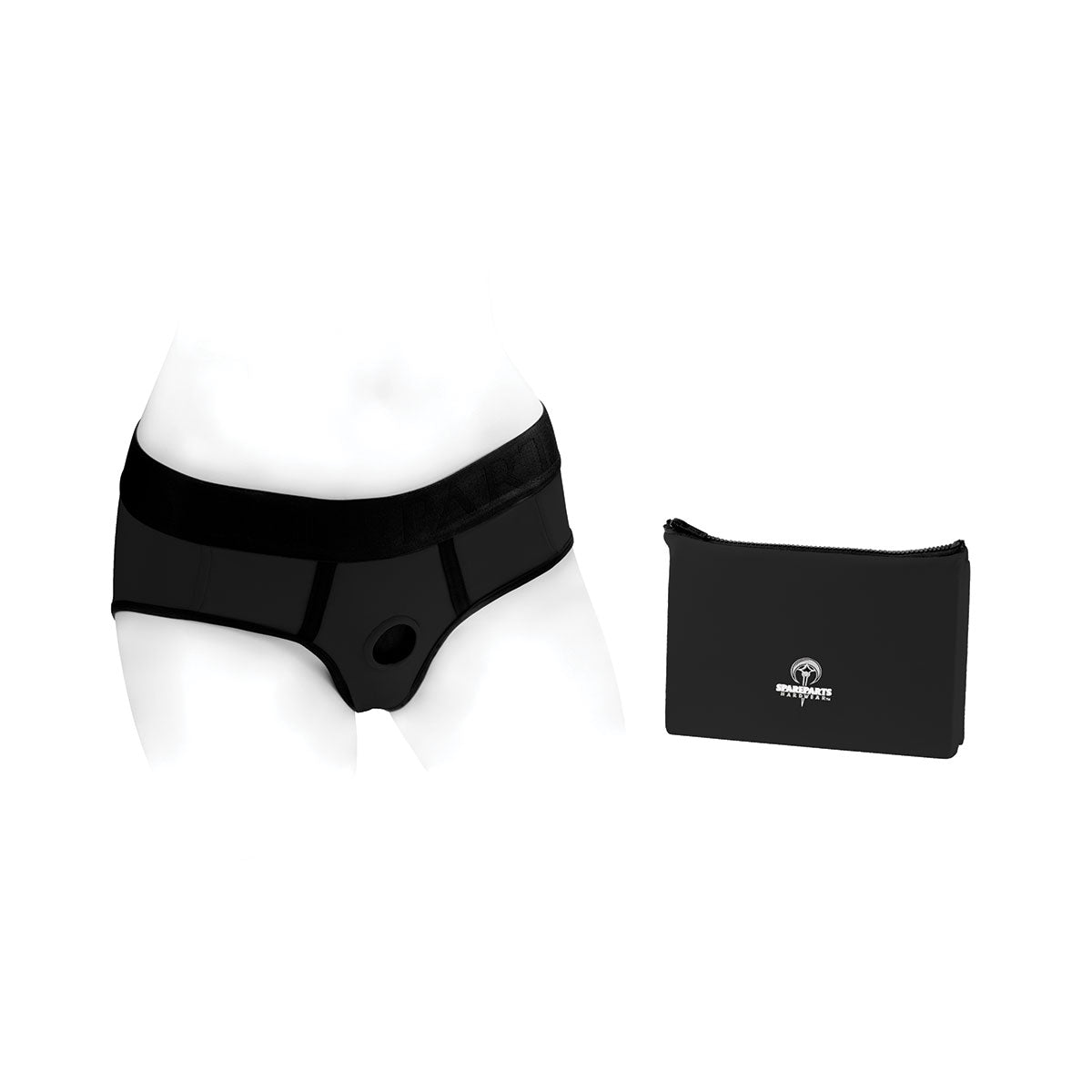SpareParts Tomboi Harness Black-Black Nylon - XXS Intimates Adult Boutique