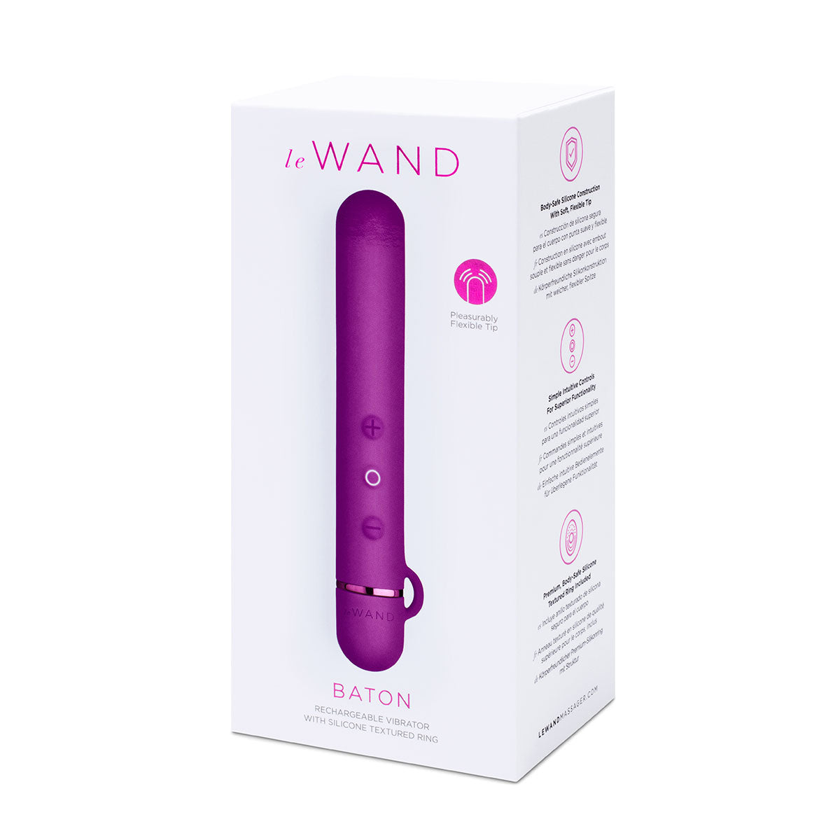 Le Wand Chrome Baton - Dark Cherry Intimates Adult Boutique